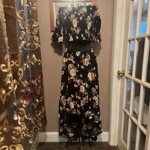 floral crop top and maxi skirt set ~ NWOT ~ XL
